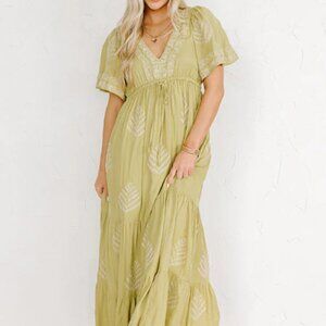 NWT Chartreuse Green Maxi Dress